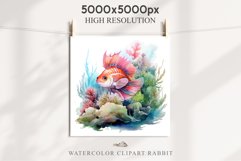 Ocean Sea Life Nautical Seascape Fish Undersea World PNG Art Watercolor Transparent wedding invitation shirt designs sublimation printable bloom