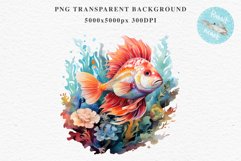 Ocean Sea Life Nautical Seascape Fish Undersea World PNG Art Watercolor Transparent wedding invitation shirt designs sublimation printable bloom