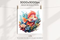Ocean Sea Life Nautical Seascape Fish Undersea World PNG Art Watercolor Transparent wedding invitation shirt designs sublimation printable bloom