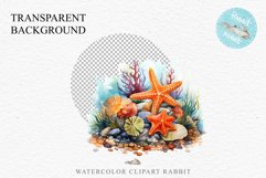 Ocean Sea Life Nautical Seascape Starfish Undersea World PNG Art Watercolor Transparent wedding invitation shirt designs sublimation printable bloom