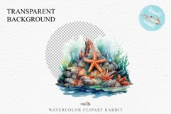 Ocean Sea Life Nautical Seascape Starfish Undersea World PNG Art Watercolor Transparent wedding invitation shirt designs sublimation printable bloom