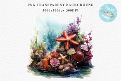Ocean Sea Life Nautical Seascape Starfish Undersea World PNG Art Watercolor Transparent wedding invitation shirt designs sublimation printable bloom