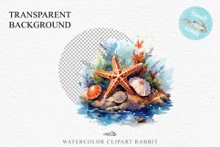 Ocean Sea Life Nautical Seascape Starfish Undersea World PNG Art Watercolor Transparent wedding invitation shirt designs sublimation printable bloom