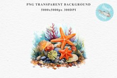 Ocean Sea Life Nautical Seascape Starfish Undersea World PNG Art Watercolor Transparent wedding invitation shirt designs sublimation printable bloom