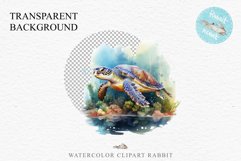 Ocean Sea Turtle Life Nautical Seascape Undersea World Fish PNG Art Watercolor Transparent wedding invitation shirt designs sublimation printable bloom