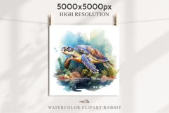 Ocean Sea Turtle Life Nautical Seascape Undersea World Fish PNG Art Watercolor Transparent wedding invitation shirt designs sublimation printable bloom