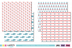 Underwater shark pattern pack with coordinated ocean designs