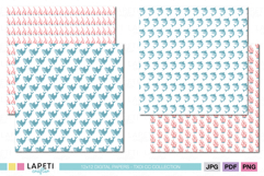 Ocean themed printable scrapbook paper with sharks