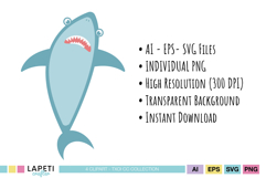 shark svg for beach and summer projects