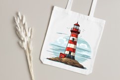 Retro Lighthouse Watercolor Clipart Bundle - 15 Designs Product Image 5