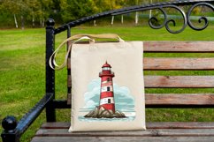 Retro Lighthouse Watercolor Clipart Bundle - 15 Designs Product Image 6