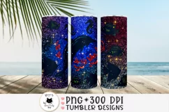 glitter skinny tumbler png design with ocean animals