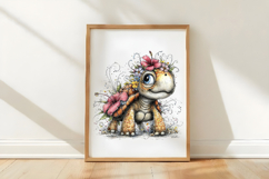Ocean Turtle Blossom Clipart Product Image 3