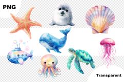 Ocean Undersea Water Clipart Set 40 PNG Clipart | Big Pack Product Image 3