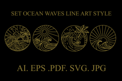 Beach logo collection simple Line art style design vector Product Image 1