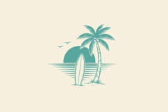 Vintage Surf Beach Vector Illustration Product Image 1