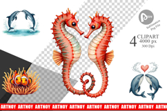 Oceanic Embrace Lovers Clipart Product Image 1
