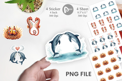 Oceanic Embrace Lovers Sticker Product Image 1