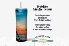 20 oz Skinny Tumbler Sublimation - Ocean Palm Tree Beach Product Image 3