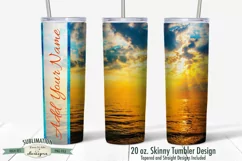 20 oz Skinny Tumbler Sublimation | Ocean Sunrise | Beach Product Image 2