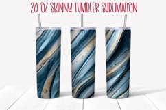 Ocean Alcohol Ink 20 OZ Skinny Tumbler Design Sublimation Product Image 1