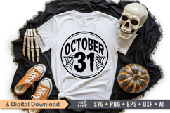 October 31 SVG File | Halloween Round Sign SVG Product Image 4
