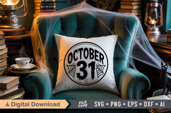 October 31 SVG File | Halloween Round Sign SVG Product Image 6