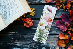 Floral Bookmark, October Bookmark, Cosmos Flowers Bookmark Product Image 5