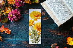 Floral Bookmark, October Bookmark, Marigold Flowers Bookmark Product Image 3
