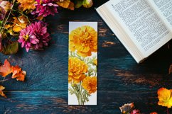 Floral Bookmark, October Bookmark, Marigold Flowers Bookmark Product Image 4