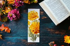 Floral Bookmark, October Bookmark, Marigold Flowers Bookmark Product Image 5