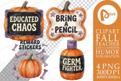October Classroom Spook Teacher Art Sublimation Product Image 1