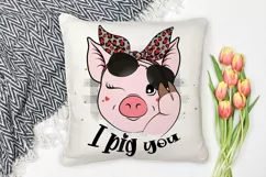 Lovely pig Sublimation. I pig you PNG. Product Image 2