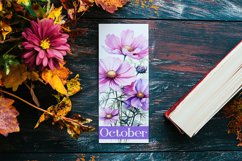 Floral Bookmark, October Bookmark, Cosmos Flowers Bookmark Product Image 2