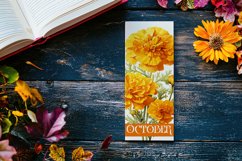 Floral Bookmark, October Bookmark, Marigold Flowers Bookmark Product Image 4