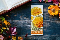Floral Bookmark, October Bookmark, Marigold Flowers Bookmark Product Image 5