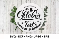 Oktoberfest round sign SVG. German beer festival Product Image 1