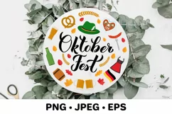 Oktoberfest round sign. Beer festival. Sublimation design Product Image 1