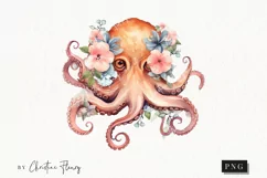 Watercolor Octopus Clipart | Watercolor Animal PNG Product Image 1
