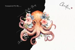 Watercolor Octopus Clipart | Watercolor Animal PNG Product Image 2