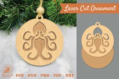 Octopus Laser Cut Ornament SVG Product Image 1