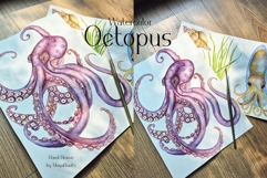 Watercolor Octopus Life Cycle Set Bundle Product Image 7