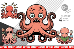 Octopus Mood Clipart Product Image 1