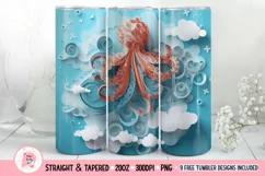 Octopus Tumbler Wrap, 20 oz tumbler wrap, Octopus png, Octopus Tumbler Wrap