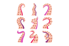 octopus tentacle set cartoon Product Image 1