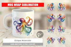 Mug Wrap Design Octopus Watercolor Product Image 1