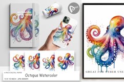 Digital Paper Octopus Watercolor Product Image 1