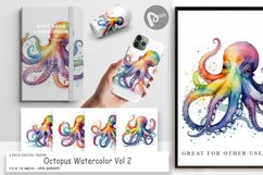 Digital Paper Octopus Watercolor Product Image 1