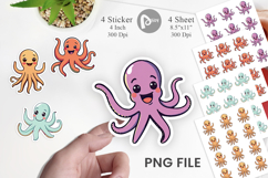 Waving Octopus Sticker Product Image 1