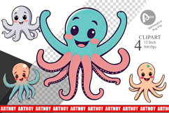 Waving Octopus Clipart Product Image 1